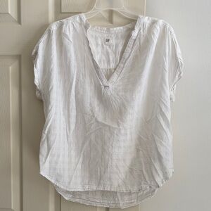 GAP White V-Neck Blouse